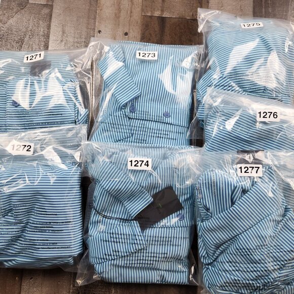 Mens Bonobos Short Sleeve Golf Polo size L Large Aviator Blue Striped Shirt - Picture 8 of 8